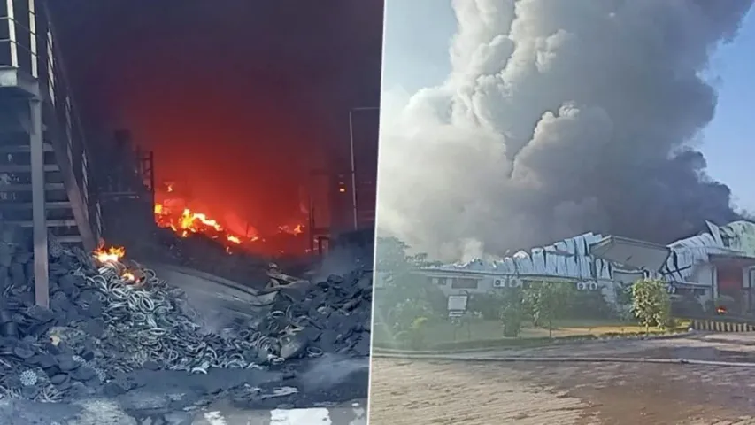 Fire accident: పెర్ఫ్యూమ్ ఫ్యాక్టరీలో భారీ అగ్ని ప్రమాదం..లోపలే కార్మికులు..!!
