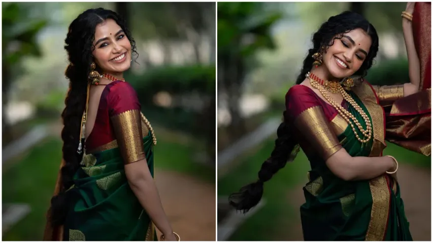 Anupama: వావ్..!  నవ్వుతో పడేస్తున్న టిల్లు బ్యూటీ.. చీరలో అందాల హొయలు