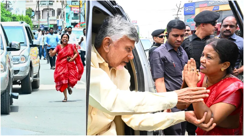 Vijayawada: బాబును చూడాలంటూ కాన్వాయ్ వెంట మహిళ పరుగులు.. చంద్రబాబు ఏం చేశారంటే!