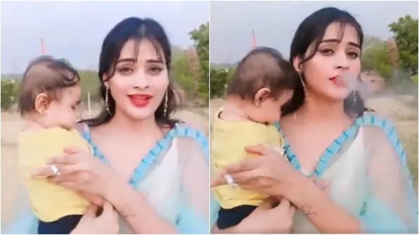 Viral Video: చంకన చంటిబిడ్డ, చేతిలో సిగరేట్ తో రీల్స్ చేసిన మహిళా.. తిట్టిపోస్తున్న నెటిజన్లు: వీడియో