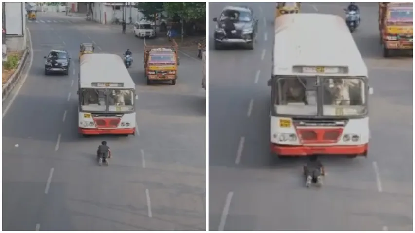 Viral Video: రీల్స్ కోసం డేంజర్ స్టంట్.. బస్సుకింద పడుకున్న యువకుడు.. చివరికి ఏమైందంటే!