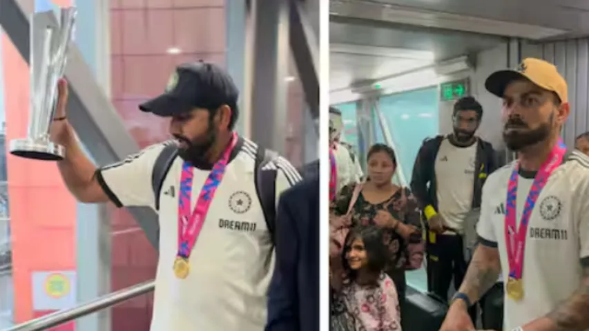 Team India: స్వదేశానికి చేరుకున్న విశ్వ విజేతలు!