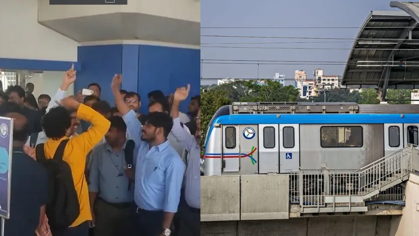 Hyderabad: నాగోల్ మెట్రో స్టేషన్ వద్ద ప్రయాణికుల ఆందోళన.. ఎందుకంటే?