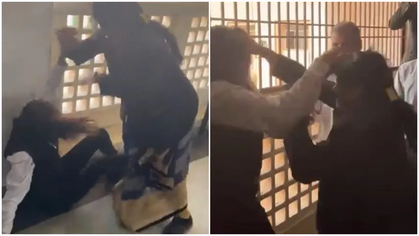 Lawyers fight Video: కోర్టులోనే జుట్టుపట్టి కొట్టుకున్న మహిళ లాయర్లు.. వీడియో వైరల్!