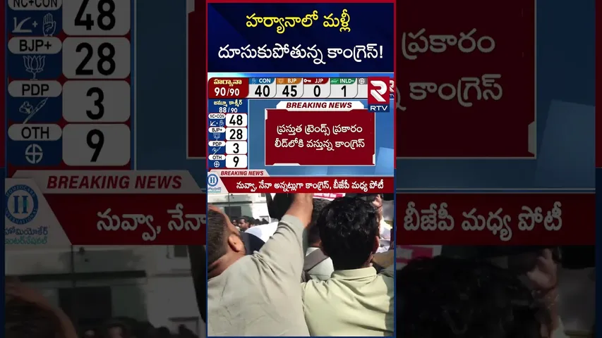 హర్యానాలో మళ్లీ దూసుకుపోతున్న కాంగ్రెస్! | Haryana Assembly Election Results | Congress Vs BJP | RTV
