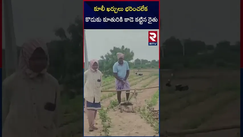 కూలీ ఖర్చులు భరించలేక కొడుకు కూతురికి కాడె కట్టిన రైతు | Farmers' hardships |Pendlimari|Kadapa|RTV