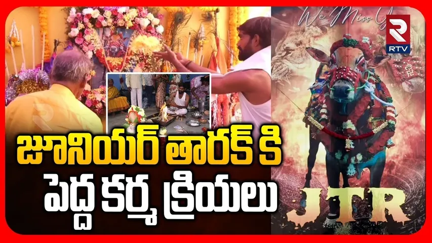 Junior Tarak ( Bull )Pedda Karma Ceremony: జూనియర్ తారక్ కిపెద్ద కర్మ క్రియలు | Rtv