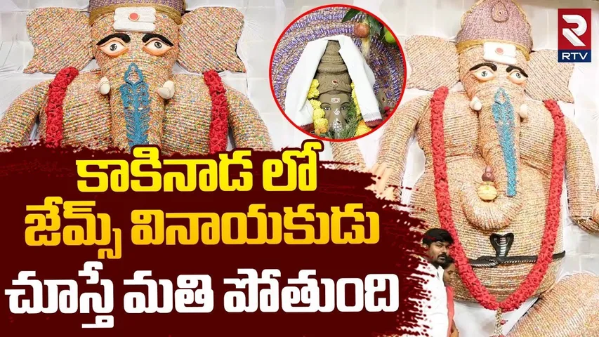 Gems Ganesh In Kakinada : కాకినాడ లో జేమ్స్ వినాయకుడు | chocolate Vinayakudu | RTV