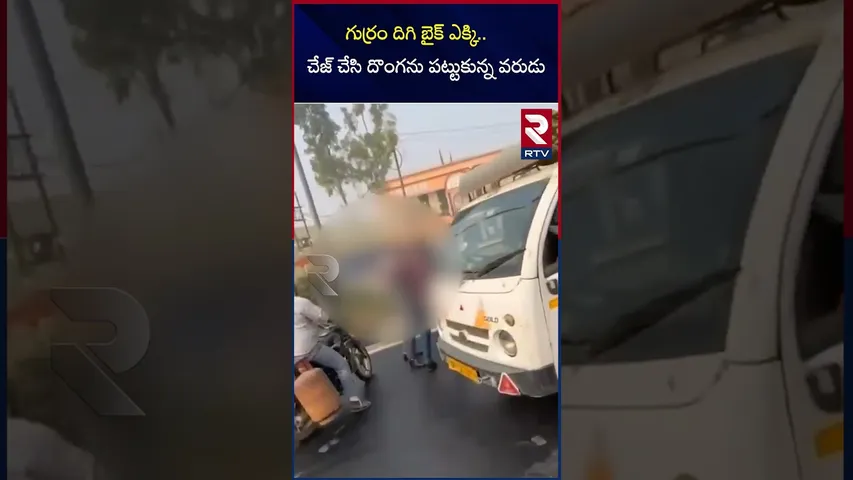 గుర్రం దిగి బైక్‌ ఎక్కి.. చేజ్‌ చేసి దొంగను పట్టుకున్న వరుడు | Groom caught the thief for bride |RTV