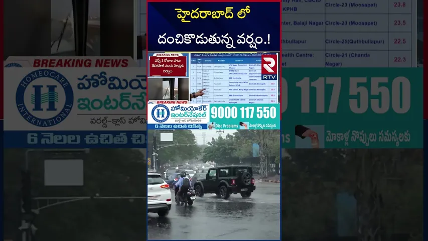 Heavy Rain in Hyderabad | హైదరాబాద్‌లో భారీ వర్షం | Telangana Rains | Weather Report | RTV