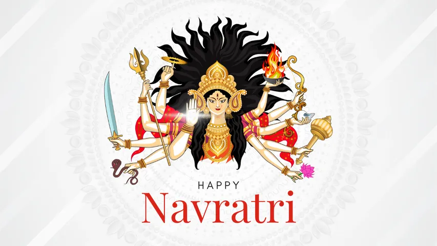 Red and Black Traditional Happy Navratri Greeting Instagram Post