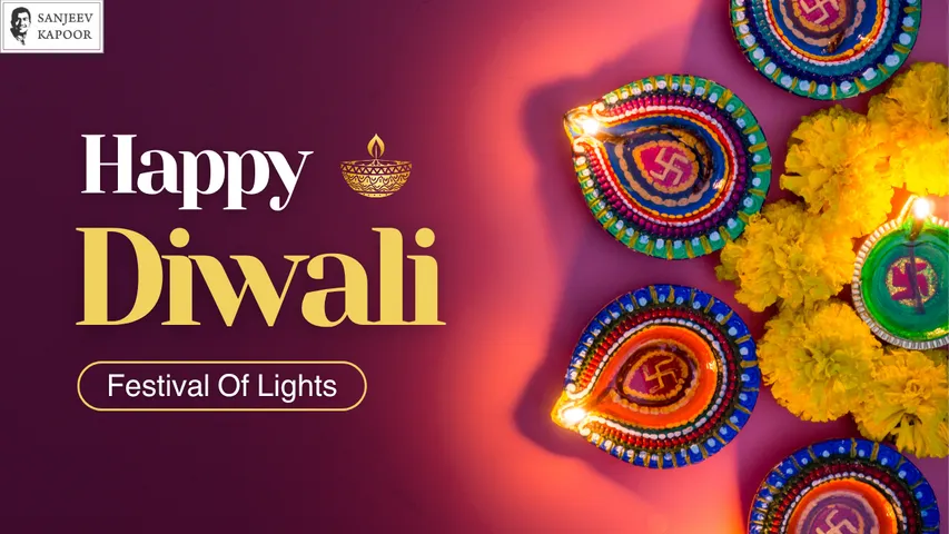 Purple and WHite Bold Happy Diwali Instagram Post