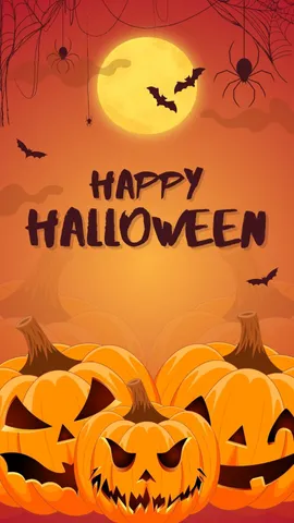 Orange and Yellow Illustrative Happy Halloween Greeting Mobile Video
