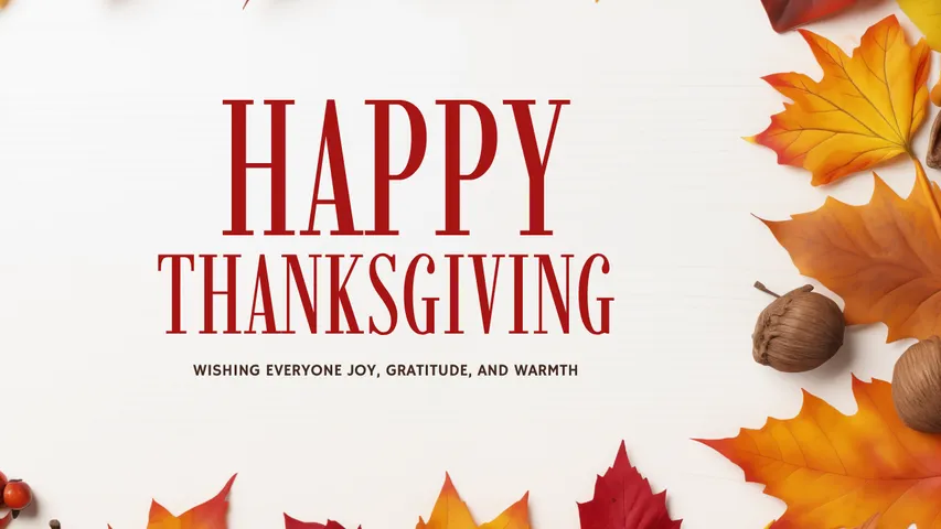 White and Yellow Happy Thanksgiving Greeting Instagram Post