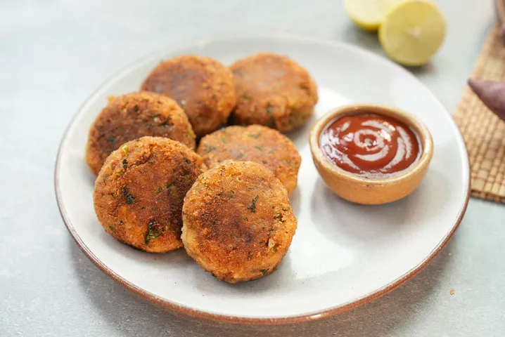 Raw Banana and Sweet Potato Tikki  - YT