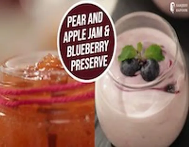 PEAR AND APPLE JAM & BLUEBERRY PRESERVE