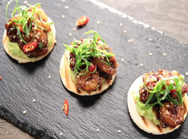 Wasabi Shrimp on Pita