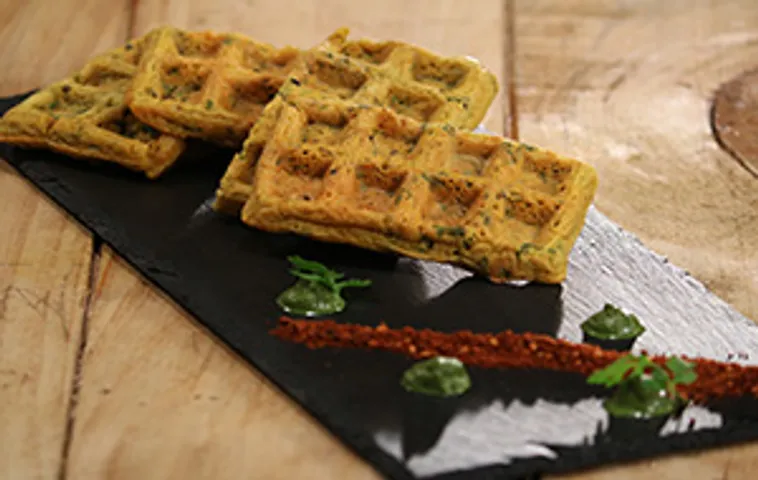 Kothimbir Wadi Waffle