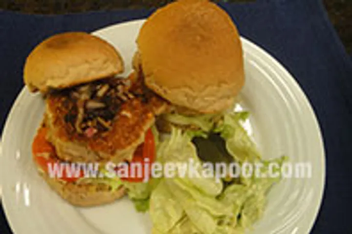 Cheese Stuffed Chicken Burger