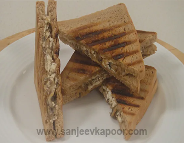 Paneer and Mushroom Sandwich