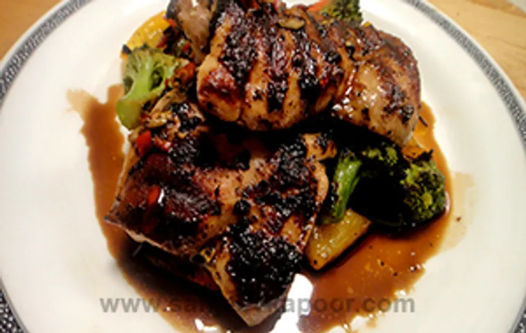 Grilled Chicken Legs with Honey Soya Chilli Sauce