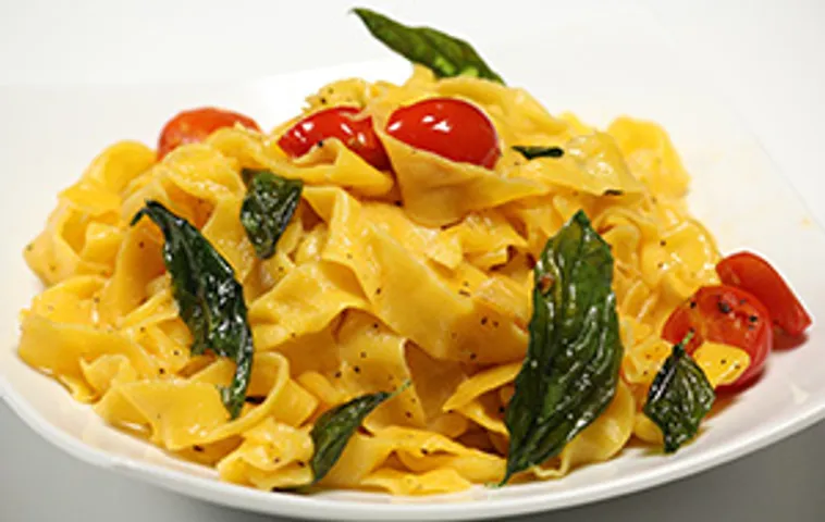 Carrot Fettuccini tossed with Basil