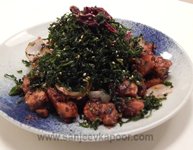 Crackling Spinach Chicken