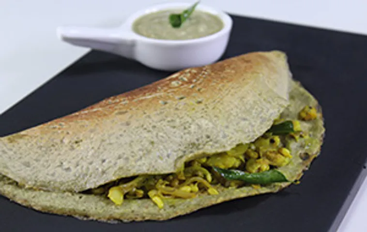 Moong Dosa with Sprout Potato Stuffing