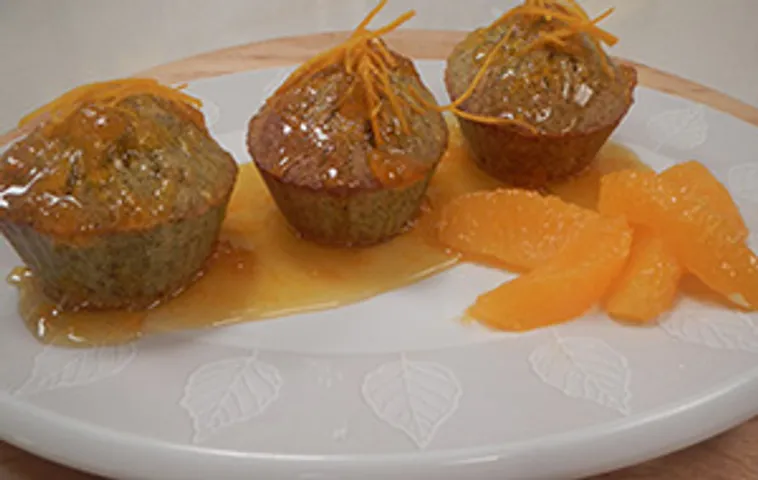Pistachio Semolina Cupcake with Orange Syrup