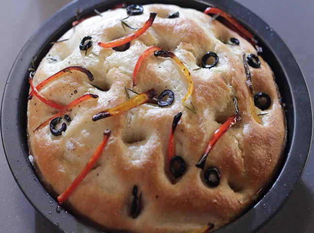 Olive and Pepper Foccacia - SK Khazana