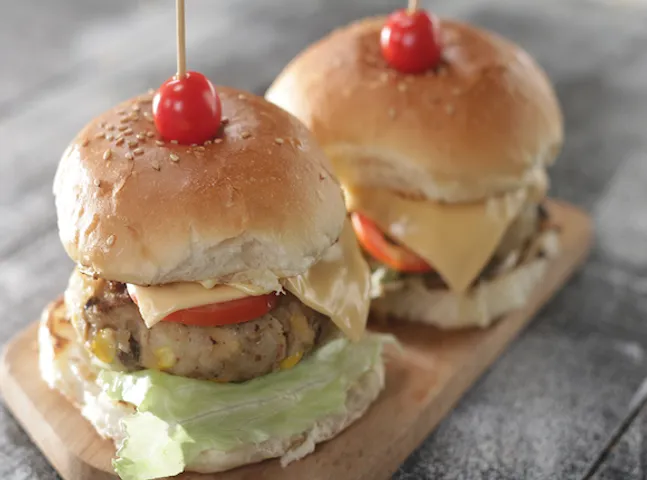 Mushroom and Corn Burger 