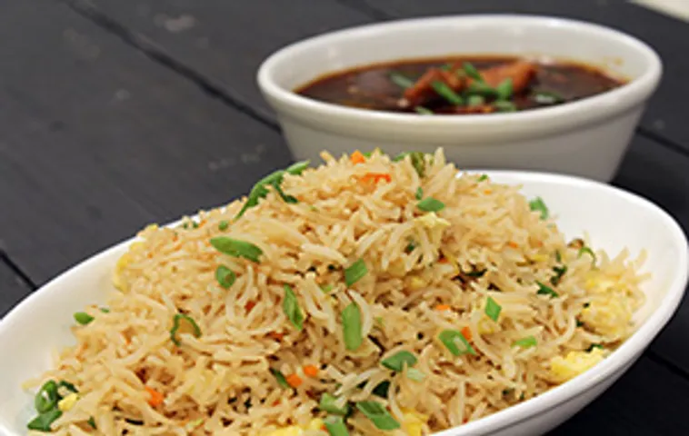 Egg Fried Rice and Chicken Manchurian