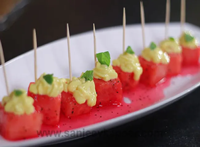 Watermelon and Shrikand Bites