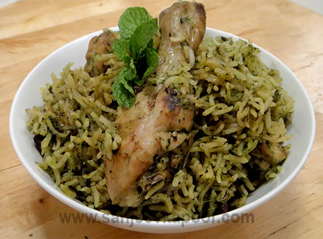 Green Masala Chicken Pulao