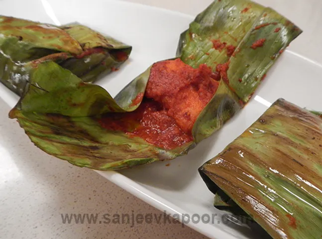 Peri Peri Fish in Banana Leaf