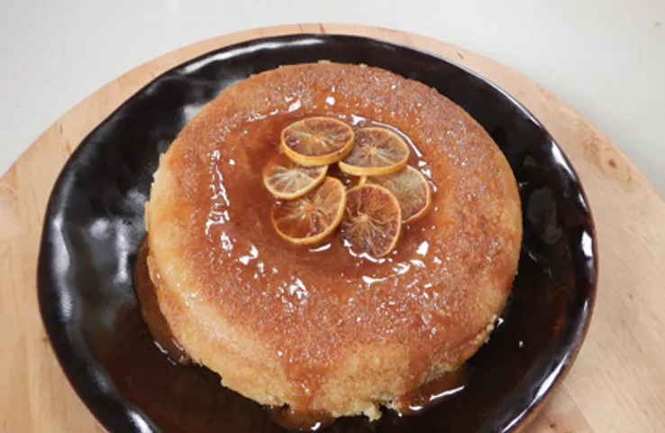 Steamed Semolina Cake with Lemon Syrup