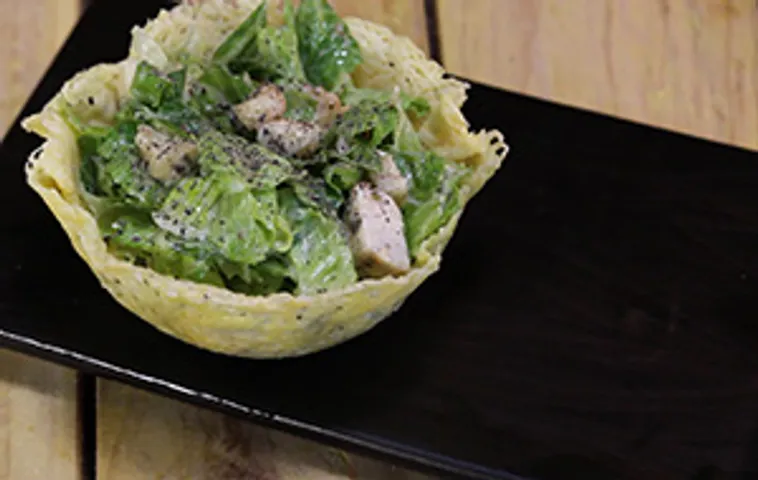 Caesar Salad In Parmesan Cups