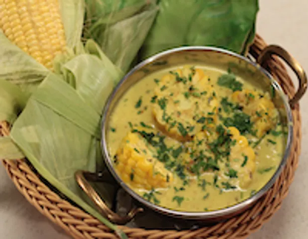 CORN CURRY IN YOGURT tPEANUT GRAVY - skk
