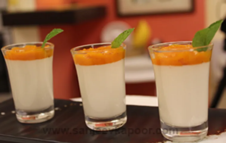 Yogurt Pannacotta with Stewed Mangoes