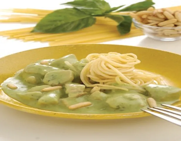 Chicken Pesto With Spaghetti