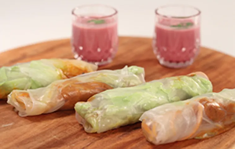 Malvani Prawns in Rice Paper Roll