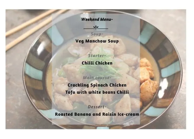 Menu for Weekend Sorted