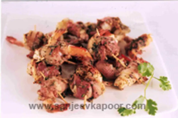 Prawns Rolled In Bacon