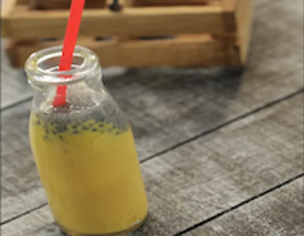 FROZEN MANGO AND SABZA SMOOTHIE