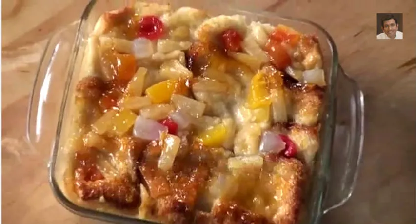 Fruit Bread Pudding for Christmas