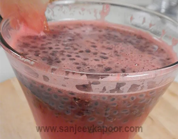 Watermelon Cooler with Basil Seeds