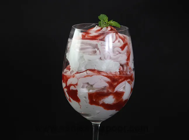 Strawberry Syllabub with Red Wine