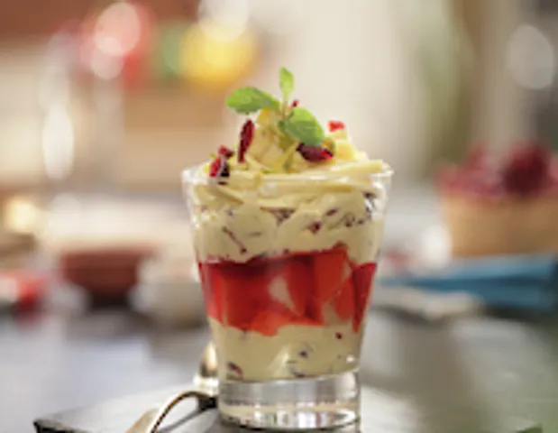 CRANBERRY SHRIKHAND TRIFLE