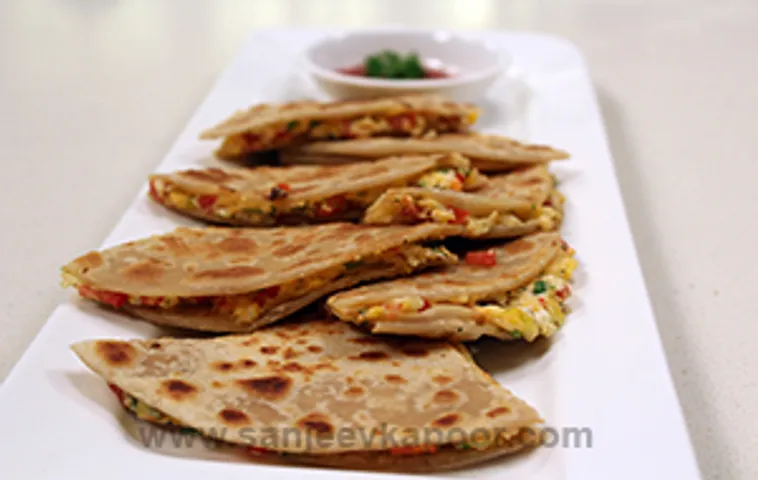 Jain Corn Paneer Quesadilla