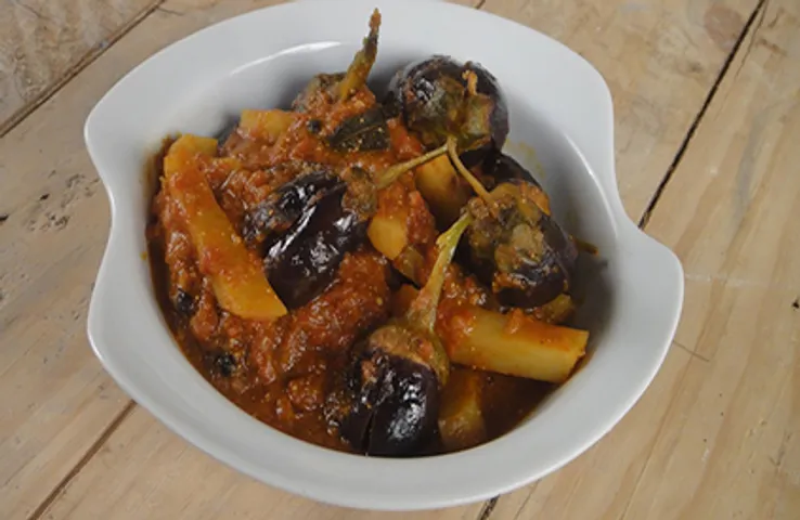 Brinjal and Potato Rassa